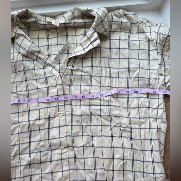 Madewell Women’s Check Button Up Shirt Size M Cream Color - Picture 5 of 7